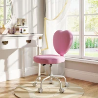 HOMCOM Heart Love Shaped Back Design Office Chair with Adjustable Height, Pink(m-7)
