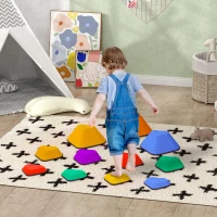 Qaba 11PCs Non-Slip Stackable Kids Stepping Stones, Heart-Shaped(m-1)