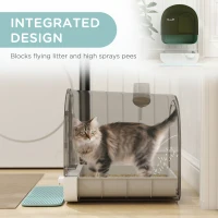 PawHut Fully Enclosed Cat Litter Box with Lid & Drawer Design, Covered Litter Box Anti-Leakage, Anti-Splashing, Green(m-7)