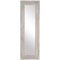 HOMCOM Rustic Wall Hanging and Leaning Floor Full Length Mirror, Gray(m-1)