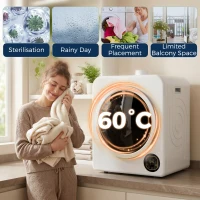 HOMCOM Clothes Dryer with 6 Drying Modes, Laundry Dryer with Stainless Steel Tub 18 lbs, White(m-6)