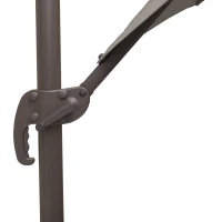 Outsunny 10ft Cantilever Patio Umbrella with 360° Rotation, Crank & Cross Base for Garden Deck Pool Backyard, Grey(m-9)