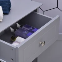 kleankin Bathroom Cabinet with Drawer and Shelf, Toilet Vanity Cabinet for Toilet Paper, Towels or Shampoo, Grey(m-8)