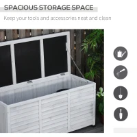 Outsunny 75 Gallon Wooden Storage Box patio Deck Box Bench, Garden Backyard Outdoor Storage Container with Aerating Gap & Weather-Fighting Finish, White(m-4)