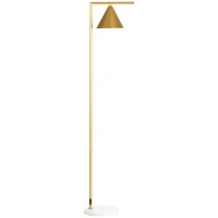 HOMCOM Floor Lamps for Living Room Bedroom Lighting, Modern Adjustable Standing Lamp, 13.75"x10.25"x60.25", Gold(m-1)