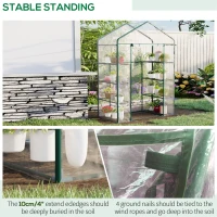 Outsunny 56" x 29" x 77" Portable Walk-in Greenhouse Garden Flower Plant Growing Warm House w/ 4 Tier Shelves and Roll Up Zippered Door, Transparent(m-6)