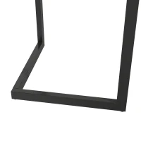 HOMCOM Dining Table Thick Top Kitchen Table Black Alloy Legs Oak Wood Grain(m-9)