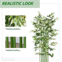 HOMCOM 5ft Tall Artificial Bamboo Tree, Decorative Faux Plant with Pine Wood Base for Indoor Home Office Decor(m-4)