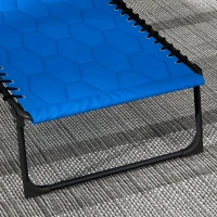 Outsunny Folding Chaise Lounge Set with Reclining Back, 25.6" x 74" x 14.2", Blue(m-9)