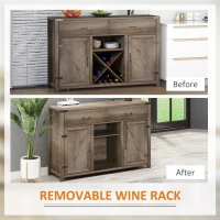 HOMCOM Farmhouse Bar Cabinet, Sideboards and Buffets with Doors, Wine Rack and Drawer, Storage Cabinet for Dining Room(m-7)