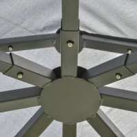 Outsunny 10' x 10' Steel Outdoor Patio Gazebo Canopy with Removable Mesh Curtains, Display Shelves, & Steel Frame, Grey(m-10)