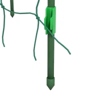 Outsunny Metal Garden Trellis, Arch Trellis for Climbing Plants Outdoor, A-Frame, with Climbing Net, 17" x 72" x 72", Green(m-8)