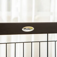 PawHut Wooden Dog Gate for Small & Medium Dogs 4 Panel w/ Support Feet Foldable Pet Fence for House Doorway Coffee(m-10)
