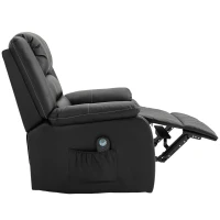 HOMCOM Vibrating Massage PU Leather Recliner Chair, Footrest with Remote Control, and 8 Massaging Points, Black(m-8)
