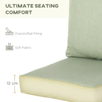 Outsunny Patio Chair Cushions, Thick Deep Seat Outdoor Seat Cushion with Back Cushion, Light Green(m-4)