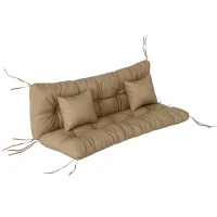 Outsunny 4-Piece Back and Seat Cushion Pillows Replacement and Pillows, Patio Chair Cushions Set with Ties, khaki(m-11)