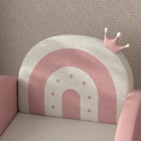 Qaba Kids Rocking Chair, Princess Crown Toddler Chair, Children's Armchair Rocker for Bedroom, Playroom, Pink(m-7)