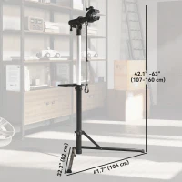 HOMCOM Bicycle Repair Stand Max 88 lbs, Bike Fixing Stand, Height Adjustable, Foldable and 360° Rotatable for Road Bike, Mountain Bike, E-Bike(m-3)