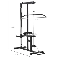 Soozier Power Rack Exercise Pulldown Weight Machine with 5 Adjustable Cable Positions for Strengthening Many Muscle Groups Home Gym, 41" x 47" x 71"(m-3)