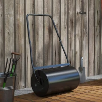 Outsunny 46L Lawn Roller, Push/Tow Behind Sod Roller with U Shaped Handle, Water Filled Yard Roller for Garden, Lawn, Backyard(m-10)