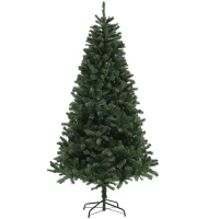 HOMCOM 7.5ft Artificial Christmas Trees with Auto Open and Steel Base, Green(m-2)