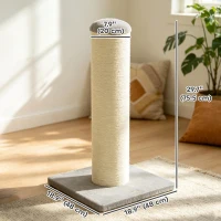 PawHut 30" Tall Cat Scratching Post, 7.9" Large Diameter Scratch Post with Natural Sisal Rope and Stable Base(m-3)
