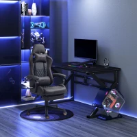 Vinsetto Racing Gaming Chair,  PU Leather Gamer Chair with High Back, Footrest, Lumbar Support, Adjustable Height, Brown(m-2)