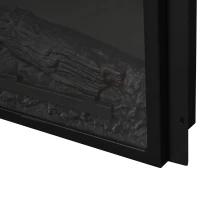 HOMCOM Electric Fireplace Insert for Wood Cabinets with Realistic Flame Effect and Automatic Shut-Off, Black(m-9)