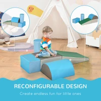Soozier 5 Piece Climb and Crawl Activity Play Set, Baby Soft Play Set, Foam Climbing Blocks for Toddlers, Kids Preschooler Indoor Play Equipment Contemporary(m-5)