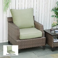 Outsunny Patio Chair Cushions, Thick Deep Seat Outdoor Seat Cushion with Back Cushion, Light Green(m-8)