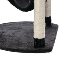 PawHut 60" Multi-Level Plush Cat Tree, Tall Cat Tower with Scratching Posts and 2 Hammocks, Dark Grey(m-12)