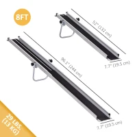 HOMCOM Telescopic Wheelchair Ramp, 8ft, 600 lbs, Aluminium Threshold Ramp, 2 Pack, for Home Steps, Mobility Scooters, Stairs(m-3)