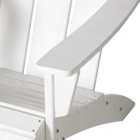 Outsunny Patio Adirondack Chair, Outdoor HDPE Fire Pit Chair, Weather Resistant Outdoor Chair with High-back, Patio Chair for Deck, Garden, Backyard, White(m-9)