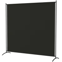 Outsunny Single Panel Room Divider, UV30+ Privacy Screen, Indoor Outdoor Privacy Panel with Stable Base, Black(m-2)