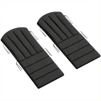 Outsunny Set of 2 Patio Chair Cushions, High Back Adirondack Chair Cushion with Ties, High-Density Foam, Black(m-2)