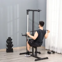 Soozier Power Rack Exercise Pulldown Weight Machine with 5 Adjustable Cable Positions for Strengthening Many Muscle Groups Home Gym, 41" x 47" x 71"(m-10)