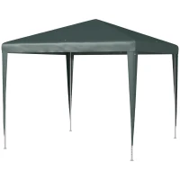 Outsunny 9' x 9' Portable Canopy Party Tent Gazebo Outdoor Sunshade for Weddings Parties with Dressed Legs, Dark Green(m-2)