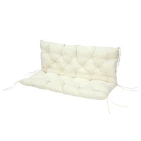 Outsunny 2 Seater Garden Bench Cushion, Soft Thick Outdoor Non-Slip 2 Seater Soft Pad With Backrest for Garden Patio, 52" x 43" x 4", Beige(m-11)