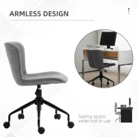 Vinsetto Home Office Chair, Swivel Task Chair with Adjustable Height and Armless Design for Small Space, Living Room, Bedroom, gray(m-6)
