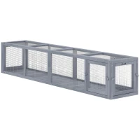 PawHut 79" Long Cat Tunnel, Cat shelter L- Shape with Extendable Design for Indoor/Outdoor Use with Removable Door, Light Grey(m-9)