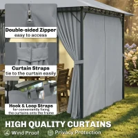 Outsunny 13'L x 10'W x 8.7'H Patio Gazebo Outdoor 2-Tiers Garden Canopy Yard Sunshade Shelter with Curtains, Grey(m-5)