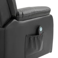 HOMCOM Vibrating Massage PU Leather Recliner Chair, Footrest with Remote Control, and 8 Massaging Points, Black(m-5)