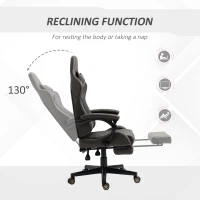 Vinsetto Racing Gaming Chair,  PU Leather Gamer Chair with High Back, Footrest, Lumbar Support, Adjustable Height, Brown(m-5)