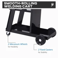 DURHAND 3 Tier Welding Cart Welder Trolley Garage Welding/Plasma Cutter Cart for Tanks Gas Bottles w/ Safety Chain Black(m-7)