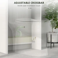 HOMCOM Over The Toilet Storage Shelf, Modern Bathroom Above Toilet Storage with Barn Doors and Open Shelf, White(m-6)