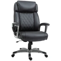 Vinsetto High Back 6-Point Massage Home Office Chair, Swivel Faux Leather Task Chair with Headrest, and Padded Armrests, Black(m-1)