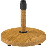 Outsunny Patio Umbrella Base Holder, Outdoor Umbrella Base with Adjustable Pads, Heavy Duty Patio Umbrella Stand Base for Garden, Poolside, Nature Wood(m-11)