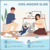 Qaba Toddler Slide, Indoor Foldable Kids Slide for 1.5-3 Years Old, Gray(m-5)