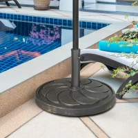Outsunny 40 lb Heavy Duty Patio Umbrella Base, 21" Round Resin Market Umbrella Stand for Outdoor, Garden, Backyard, Bronze(m-8)