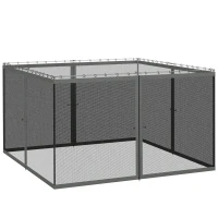 Outsunny Replacement Mosquito Netting for Gazebo 12' x 12' Black Screen Walls for Canopy with Zippers(m-9)